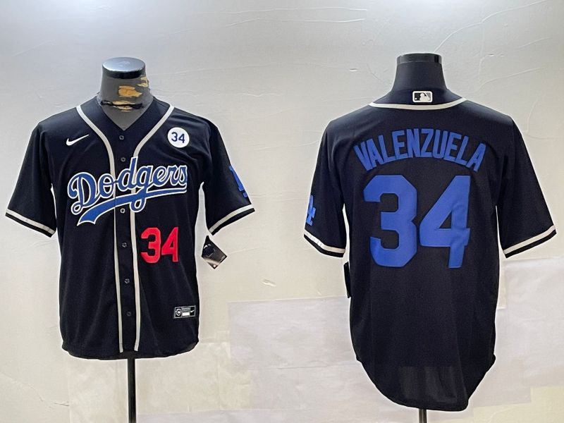Men Los Angeles Dodgers #34 Valenzuela Black Game 2024 Nike MLB Jersey style 11209->los angeles dodgers->MLB Jersey